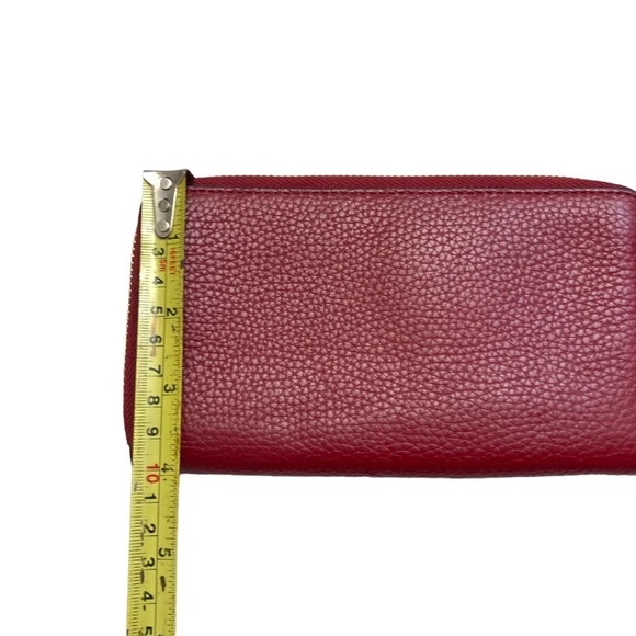 Michael Kors red pebbled leather wallet wristlet clutch